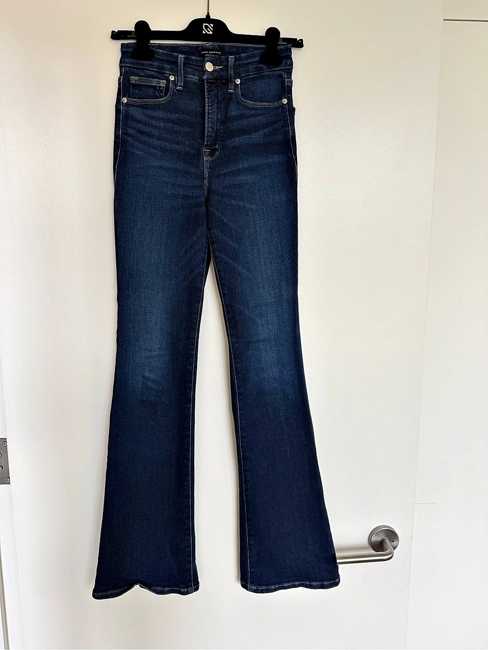 Good American Good Legs High Waist Flare Jeans Blue Waist 26